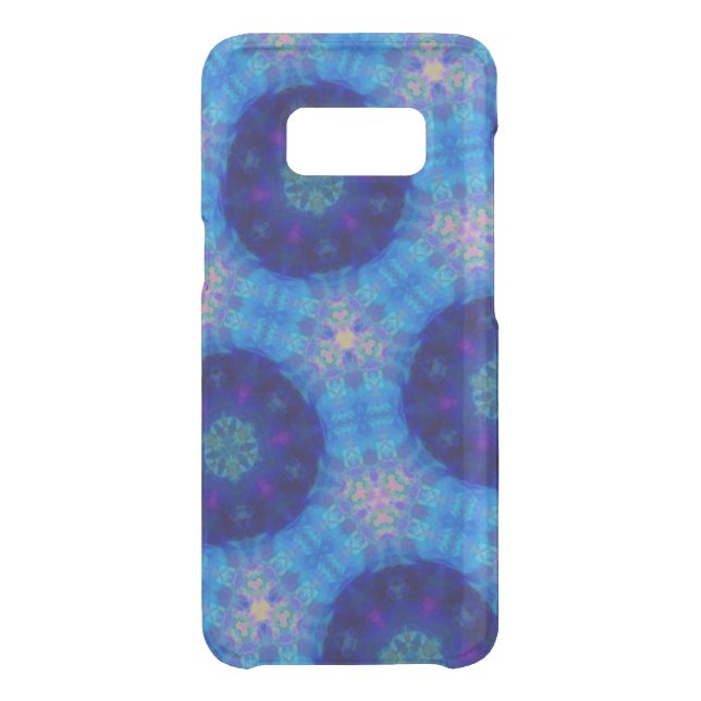 Bright Blue Hexagon Kaleidoscope Pattern Uncommon Samsung Galaxy Case (Back)
