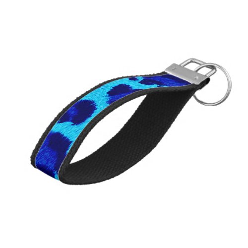 Bright Blue Leopard Print Key Chain