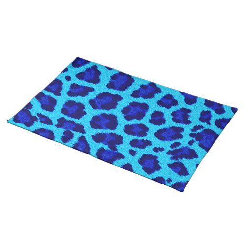 Bright Blue Leopard Print  Placemat