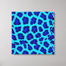 Bright Blue Leopard Print Wall Art