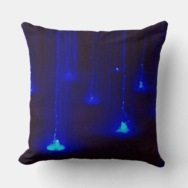 Bright Blue Lights in Water Throw Pillow (Front)