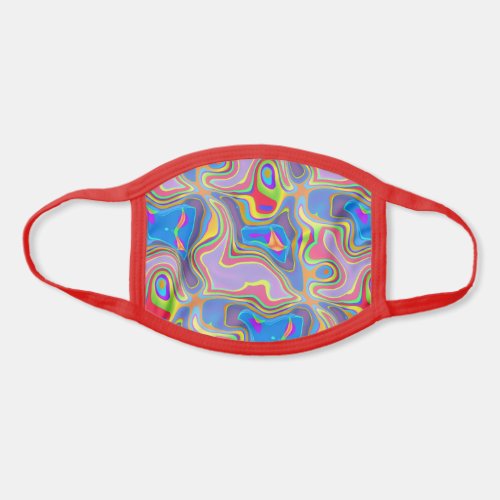 Bright Blue Lime Green Pink Purple Wave Pattern Face Mask