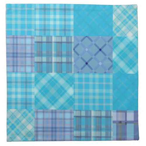 Bright Blue Madras Plaid Napkin