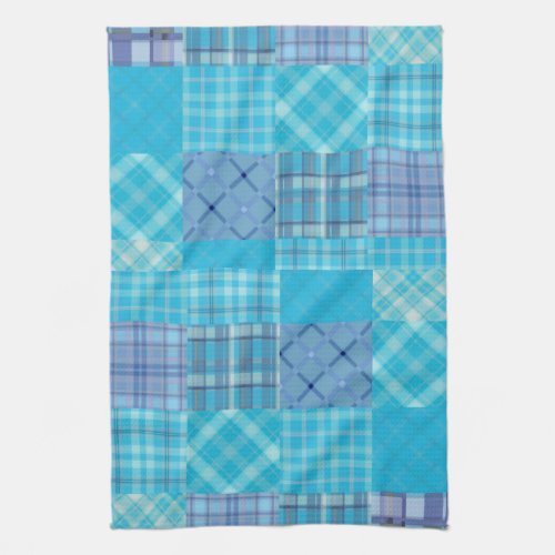 Bright Blue Madras Plaid Towel