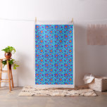 Bright Blue Mod Style Flowers Fabric