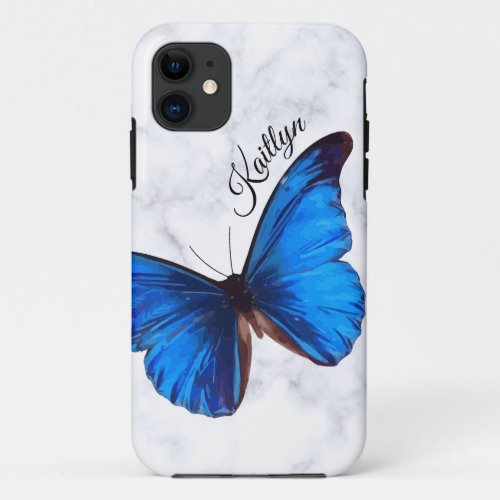 Bright Blue Morpho Butterfly  Custom Phone Case