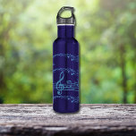 Bright Blue Music Notes Personalized Stainless Steel Water Bottle<br><div class="desc">For a music student or teacher, or anyone who just loves music, this is the water bottle that they will love to carry with them! It features an abstract rendering of music notes in bright blue. On the front is your name or other custom text. A useful gift for the...</div>
