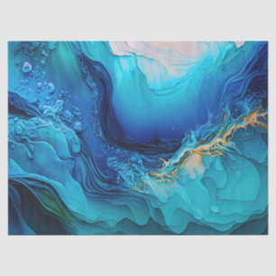 Bright Blue Ocean Waves  Tissue Paper
