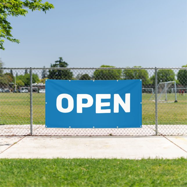 Bright Blue OPEN Banner (Insitu)