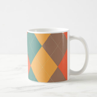 Bright Blue Orange Argyle Mug