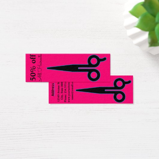 Bright Blue Outlined Scissor Promotion Coupon (Desk)