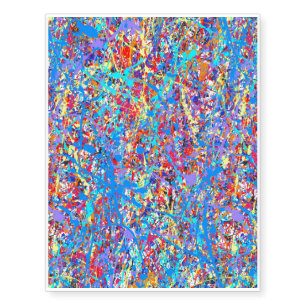Bright Blue Paint Splatter Abstract Temporary Tattoos