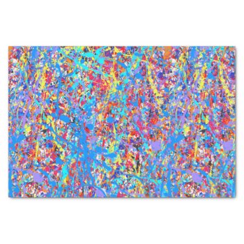 Bright Blue Paint Splatter Abstract Tissue Paper by StuffOrSomething at Zazzle