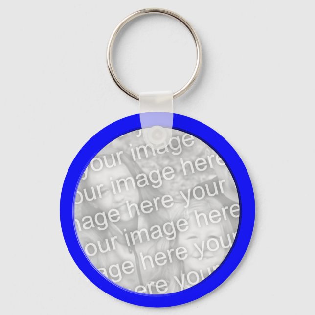 bright blue  photo frame keychain (Front)
