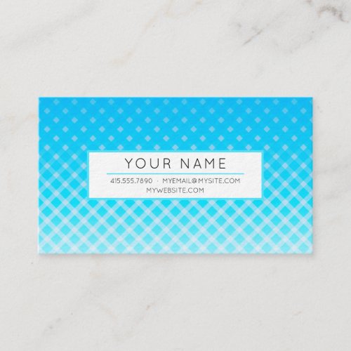 Bright Blue Plaid Business Card