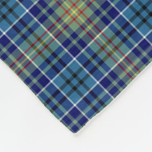 Bright Blue Plaid O'Sullivan Tartan Fleece Blanket