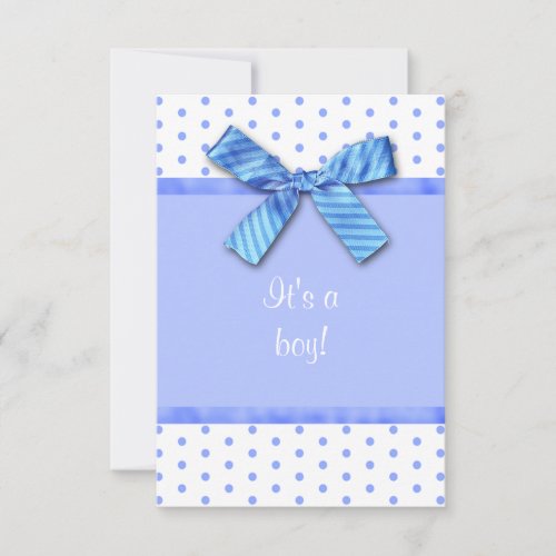 Bright Blue Polka Dot Baby Shower Invitation