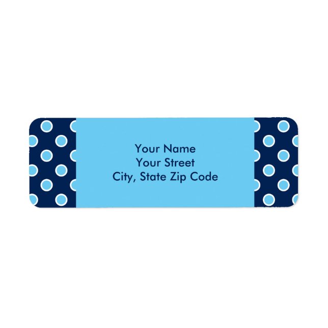 Bright Blue Polka Dots address labels (Front)