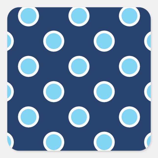 Bright Blue Polka Dots on Navy Envelope Seals (Front)
