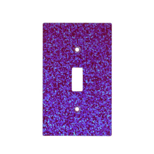 Bright blue purple glitter light switch cover