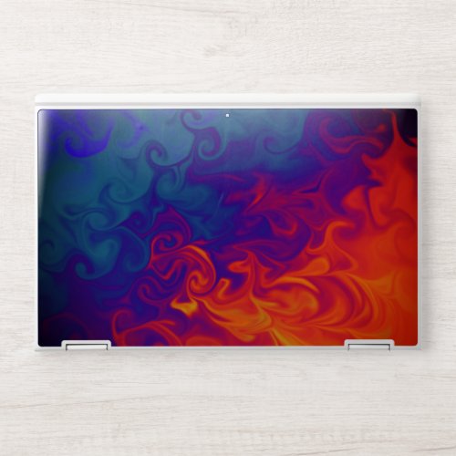 Bright Blue Purple Orange Swirl HP Laptop Skin