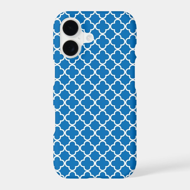 Bright Blue Quatrefoil Pattern Iphone Case (Back)