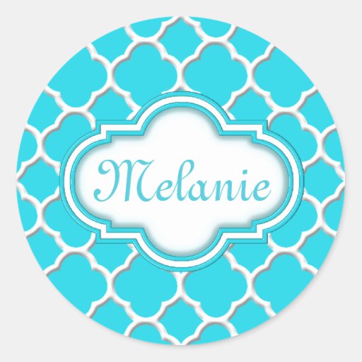 Bright Blue Quatrefoil Trellis Pattern Sticker | Zazzle