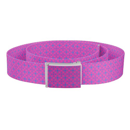 Bright Blue Quirky Polka Dots on Magenta Belt