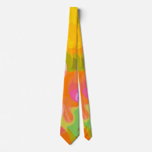 Bright Blue Red Abstract Paint Bold Modern Neck Tie