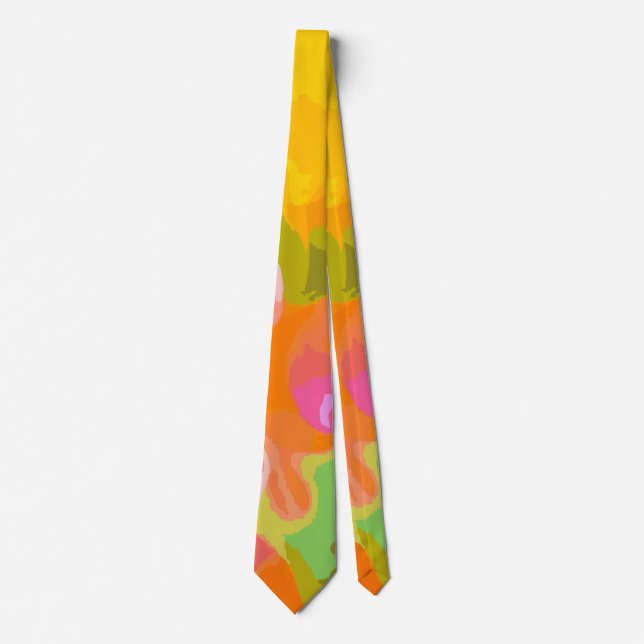 Bright Blue Red Abstract Paint | Bold Modern Neck Tie (Front)