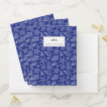 Bright Blue Shell Pattern | Add Your Initial 2 Pocket Folder