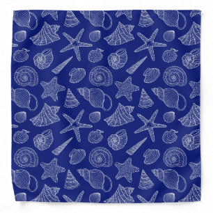 Bright Blue Shell Pattern Bandana