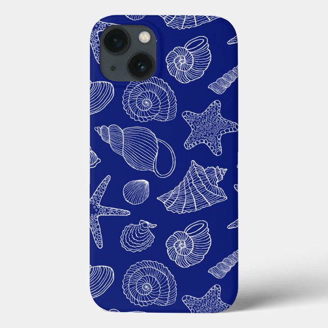 Bright Blue Shell Pattern Case-Mate iPhone Case (Back)