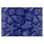 Bright Blue Shell Pattern Cutting Board