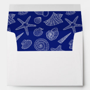 Bright Blue Shell Pattern Envelope