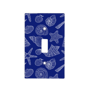 Bright Blue Shell Pattern Light Switch Cover