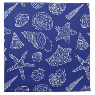 Bright Blue Shell Pattern Napkin