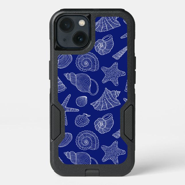 Bright Blue Shell Pattern Otterbox iPhone Case (Back)