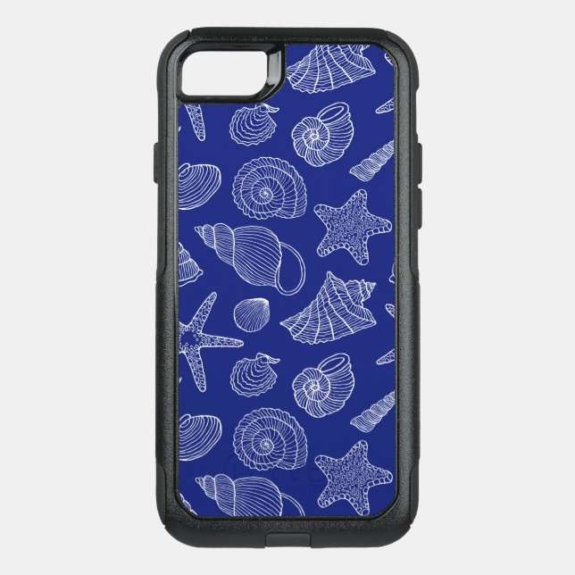 Bright Blue Shell Pattern Otterbox iPhone Case (Back)