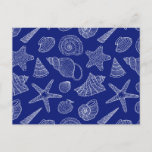 Bright Blue Shell Pattern Postcard