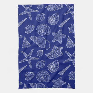 Bright Blue Shell Pattern Towel