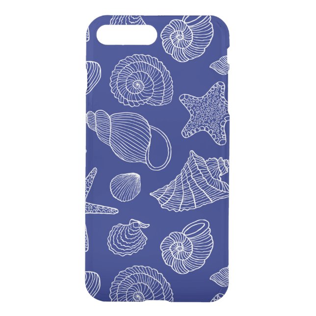 Bright Blue Shell Pattern Uncommon iPhone Case (Back)