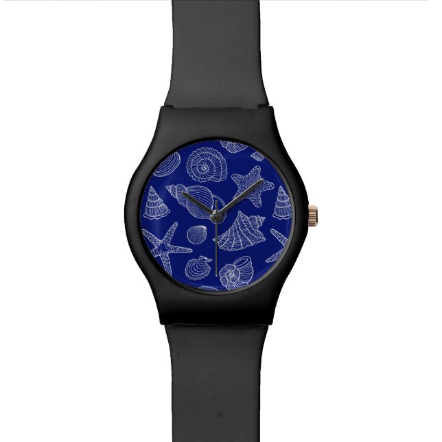 Bright Blue Shell Pattern Watch (Close Up)