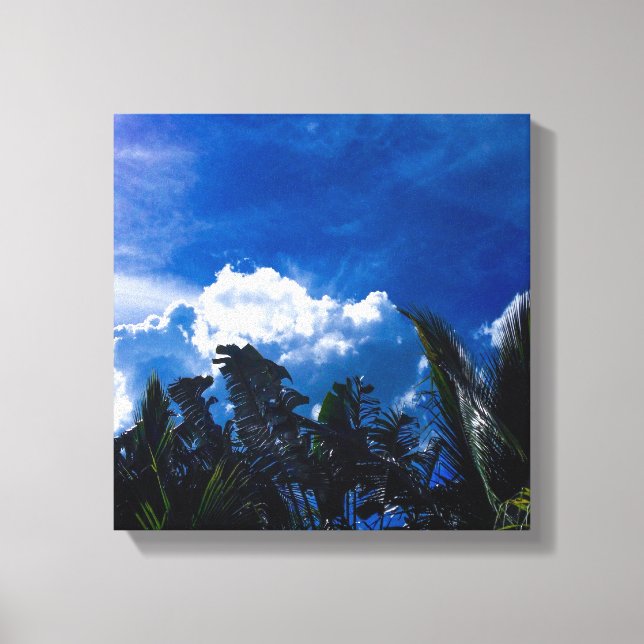 Bright Blue Sky With Clouds Canvas Print (Front)