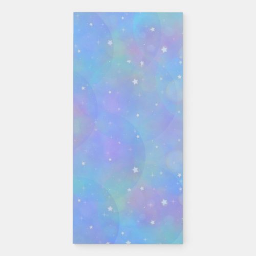 Bright Blue Sky with Stars and Clouds  Magnetic Notepad