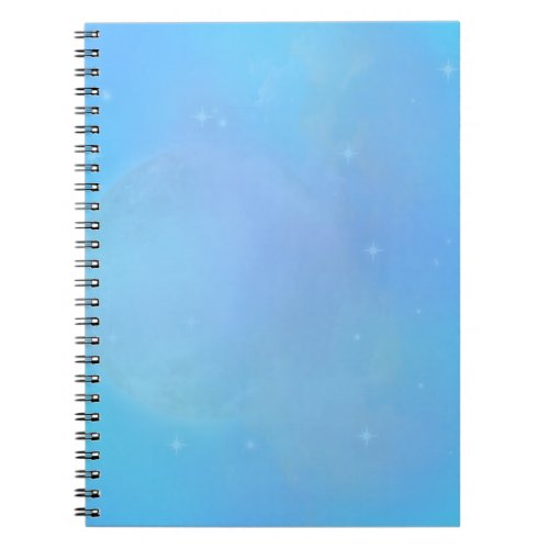 Bright Blue Sky with Stars and Clouds Notebook 