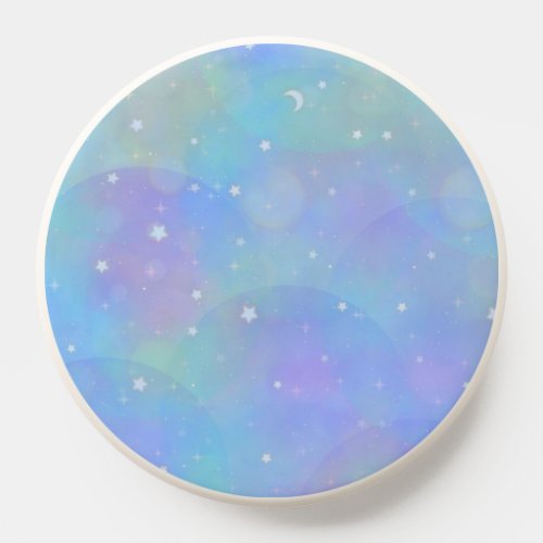 Bright Blue Sky with Stars and Clouds PopSocket