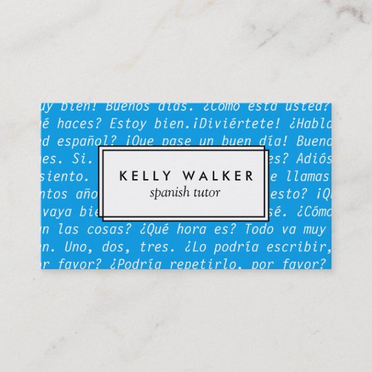 Spanish Language Tutor Business Card