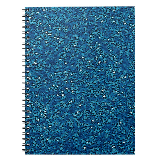 Bright blue sparkly glitter notebook (Front)