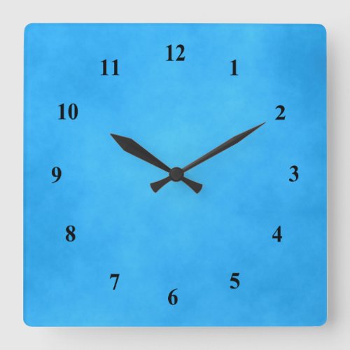 Bright Blue Square Wall Clock